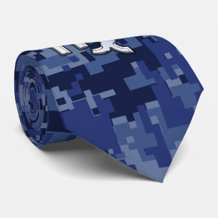 Virgo Zodiac Sign auf Blue Digital Camouflage Krawatte