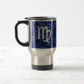 Virgo Zodiac Sign auf Blue Digital Camouflage Reisebecher (Links)