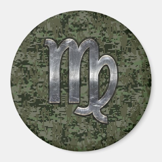 Virgo Zodiac Sign auf der grünen digitalen Camoufl Magnet (Vorne)