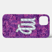 Virgo Zodiac Sign auf Fuchsia Digital Camouglage Case-Mate iPhone Hülle (Rückseite (Horizontal))