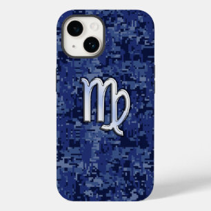 Virgo Zodiac Sign auf Navy Blue Camouflage Case-Mate iPhone 14 Hülle
