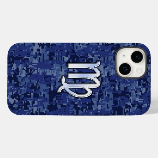 Virgo Zodiac Sign auf Navy Blue Camouflage Case-Mate iPhone Hülle (Rückseite (Horizontal))