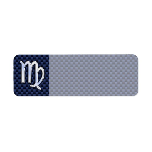 Virgo Zodiac Sign auf Navy Blue Carbon Fibre Print (Vorne)