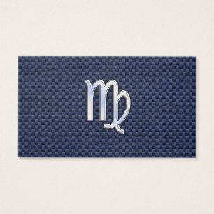 Virgo Zodiac Sign auf Navy Blue Carbon Fibre Print