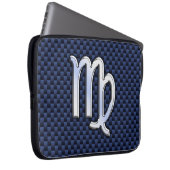 Virgo Zodiac Sign auf Navy Blue Decor Laptopschutzhülle (Vorne Rechts)