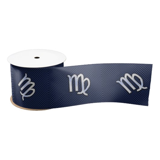 Virgo Zodiac Sign auf Navy Blue Decor Satinband (Spule)