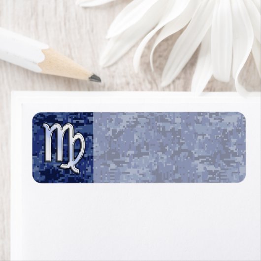 Virgo Zodiac Sign auf Navy Blue Digital Camouflage (Insitu)