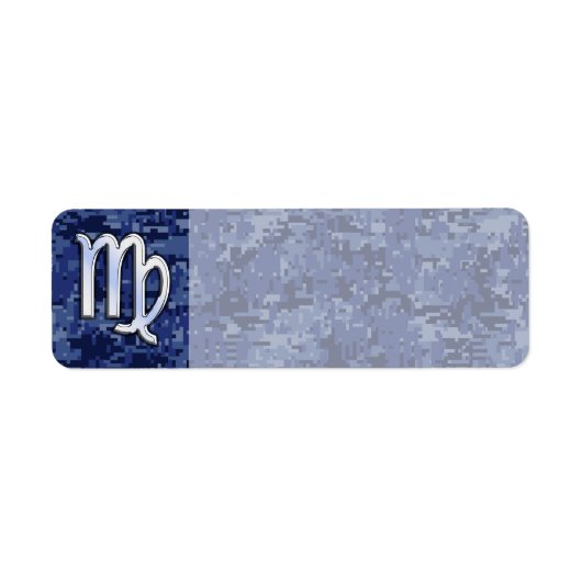 Virgo Zodiac Sign auf Navy Blue Digital Camouflage (Vorne)