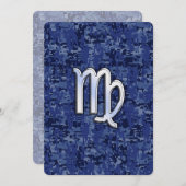 Virgo Zodiac Sign auf Navy Blue Digital Camouflage (Vorne/Hinten)
