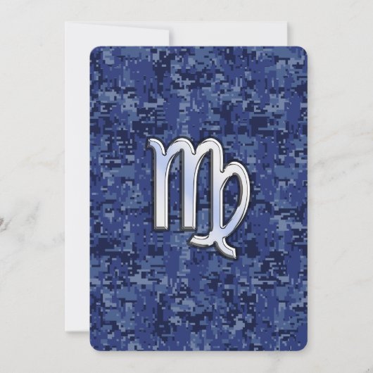 Virgo Zodiac Sign auf Navy Blue Digital Camouflage (Vorderseite)