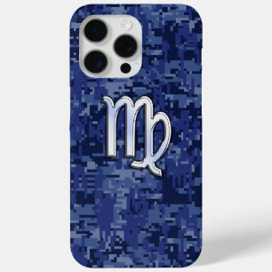 Virgo Zodiac Sign auf Navy Blue Digital Camouflage Case-Mate iPhone Hülle