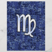 Virgo Zodiac Sign auf Navy Blue Digital Camouflage Flyer (Vorne)