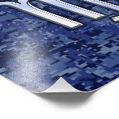 Virgo Zodiac Sign auf Navy Blue Digital Camouflage Fotodruck (Ecke)