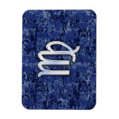 Virgo Zodiac Sign auf Navy Blue Digital Camouflage Magnet (Vertikal)