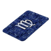 Virgo Zodiac Sign auf Navy Blue Digital Camouflage Magnet (Linke Seite)