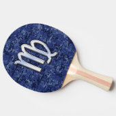 Virgo Zodiac Sign auf Navy Blue Digital Camouflage Tischtennis Schläger (Seitenansicht)