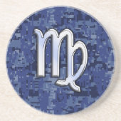 Virgo Zodiac Sign auf Navy Blue Digital Camouflage Untersetzer (Vorne)