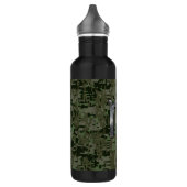 Virgo Zodiac Sign auf Olive Green Digital Camoufla Edelstahlflasche (Links)