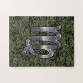 Virgo Zodiac Sign auf Olive Green Digital Camoufla Puzzle (Horizontal)