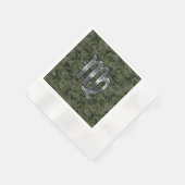 Virgo Zodiac Sign auf Olive Green Digital Camoufla Serviette (Ecke)