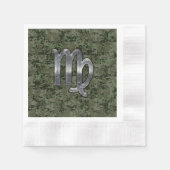 Virgo Zodiac Sign auf Olive Green Digital Camoufla Serviette (Vorderseite)
