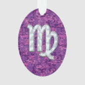 Virgo Zodiac Sign auf Pink Fuchsia Digitale Camouf Ornament (Vorderseite)