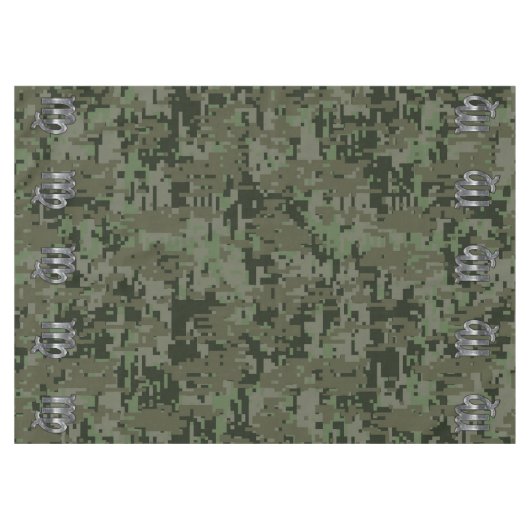 Virgo Zodiac Sign auf Woodland Digital Camouflage Tischdecke (Vorderseite (Horizontal))