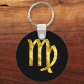 Virgo Zodiac Sign Black Gold Symbol Schlüsselanhänger (Vorderseite)