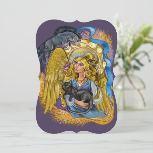 Virgo Zodiac Sign Einladung (Stehend Vorderseite)