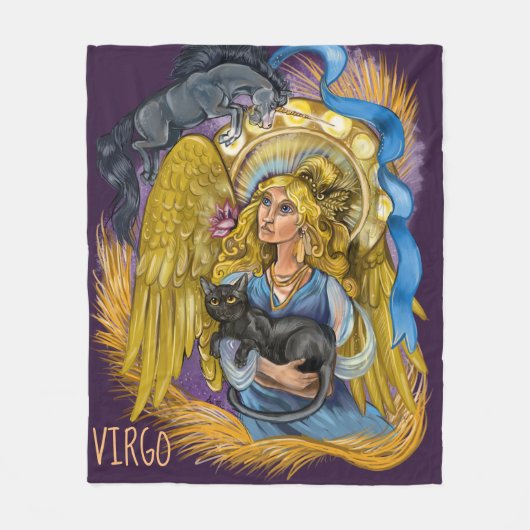 Virgo Zodiac Sign Fleecedecke (Vorderseite)