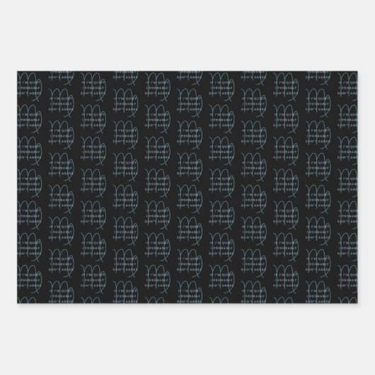 Virgo Zodiac Sign Fusion Zitat Blue & White Geburt Geschenkpapier Set (Vorderseite 3)