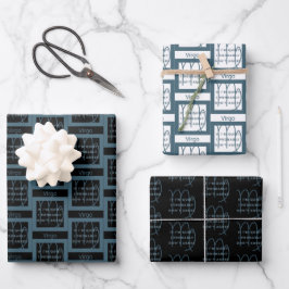 Virgo Zodiac Sign Fusion Zitat Blue & White Geburt Geschenkpapier Set
