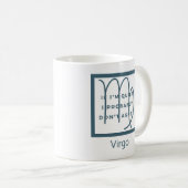 Virgo Zodiac Sign Fusion Zitat Blue & White Geburt Kaffeetasse (VorderseiteRechts)