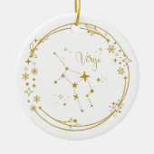 Virgo Zodiac Sign Gold Individuelle Name Keramik Ornament (Vorne)