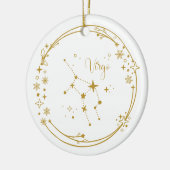 Virgo Zodiac Sign Gold Individuelle Name Keramik Ornament (Links)