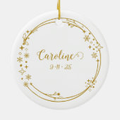 Virgo Zodiac Sign Gold Individuelle Name Keramik Ornament (Hinten)