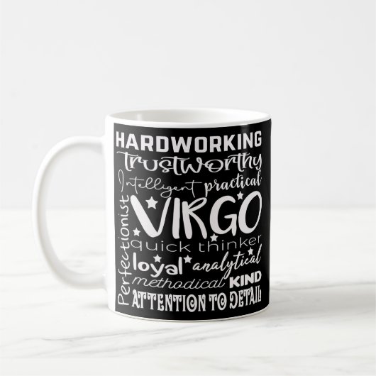 Virgo Zodiac Sign Graphic T-Shirts für Damen Somme Kaffeetasse (Links)