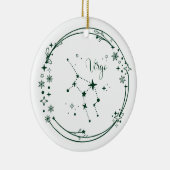 Virgo Zodiac Sign Green Individuelle Name Keramik Ornament (Rechts)