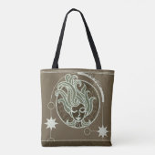 Virgo Zodiac Sign Green und Brown Mandala Tasche (Rückseite)
