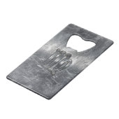 Virgo Zodiac Sign Grunge gestörter Stil Geldkarten Flaschenöffner (Vorderseite Schrägansicht)