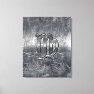 Virgo Zodiac Sign Grunge gestörter Stil Leinwanddruck