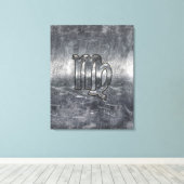Virgo Zodiac Sign Grunge gestörter Stil Leinwanddruck (Insitu (Holzboden))