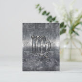 Virgo Zodiac Sign Grunge gestörter Stil Postkarte (Stehend Vorderseite)