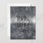 Virgo Zodiac Sign Grunge gestörter Stil Postkarte (Vorne/Hinten)