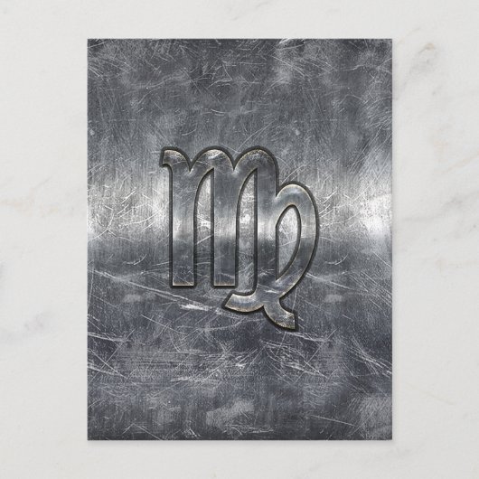 Virgo Zodiac Sign Grunge gestörter Stil Postkarte (Vorderseite)