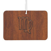Virgo Zodiac Sign in Brown Mahogany Style Autolufterfrischer (Vorderseite)