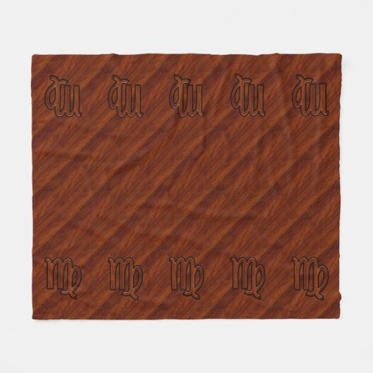 Virgo Zodiac Sign in Rich Mahogany Wood Style Fleecedecke (Vorderseite (Horizontal))