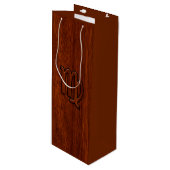 Virgo Zodiac Sign in Rich Mahogany Wood Style Geschenktüte Für Weinflaschen (Vorderseite Schrägansicht)