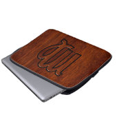 Virgo Zodiac Sign in Rich Mahogany Wood Style Laptopschutzhülle (Vorne Knopf)