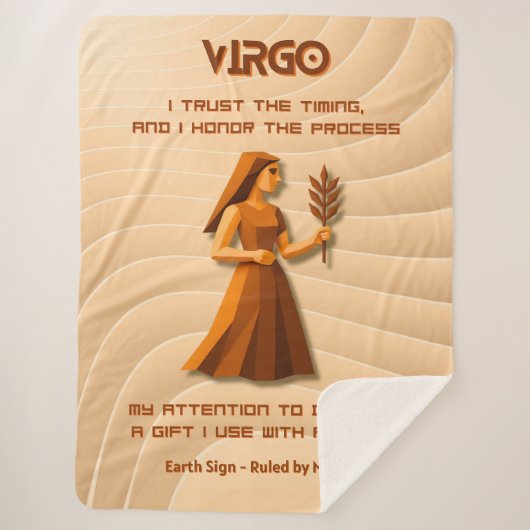 Virgo Zodiac Sign Modern 3D Astrology Design Sherpadecke (Vorderseite)